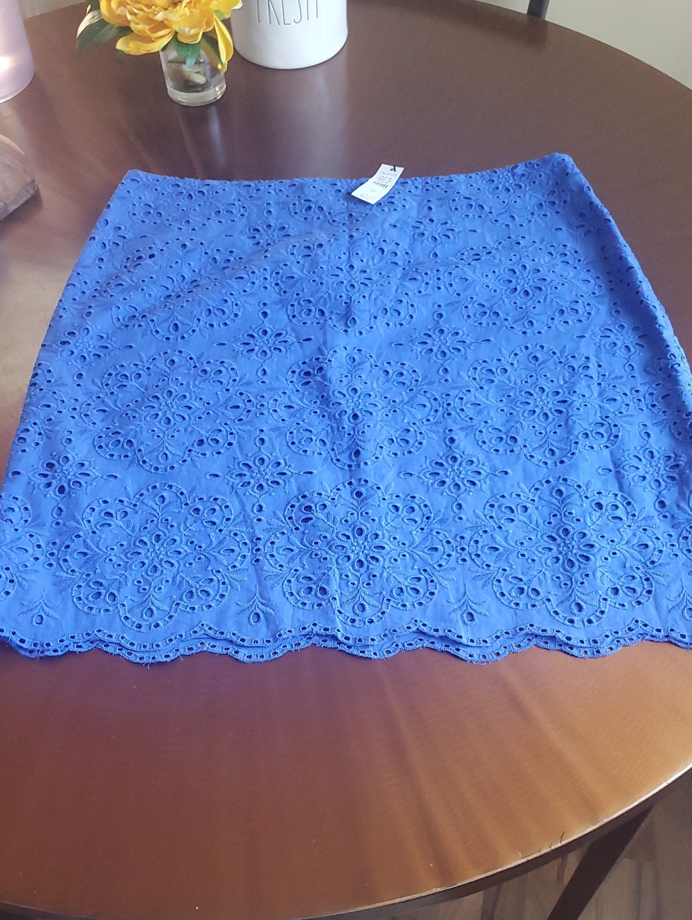 Talbots Cobalt Blue Eyelet Lace  Skirt New With Tags